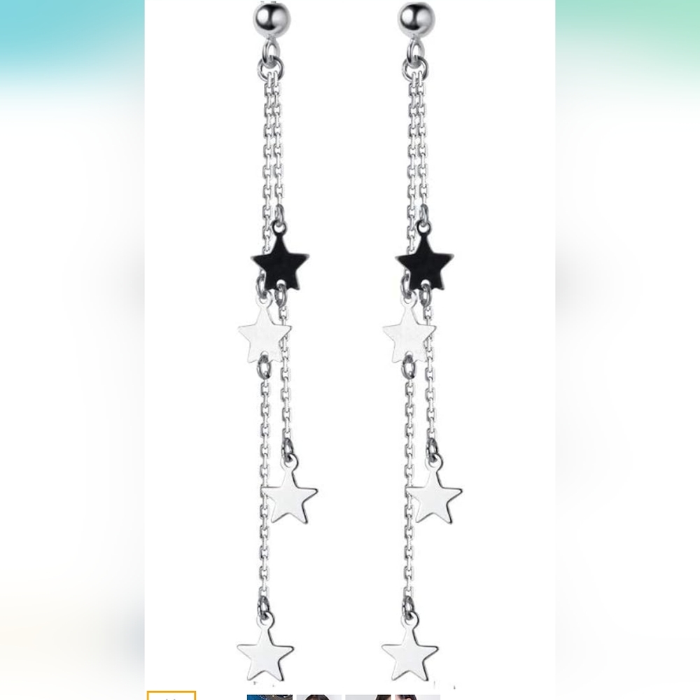 Star dangle earrings- New in pack- 925 silver